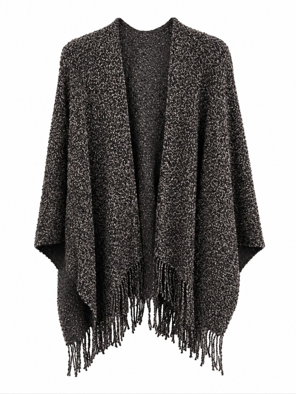 Le Chateau Dark Gray Textured Poncho